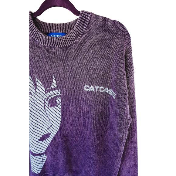 Men's Aelfric Eden Catcase Purple Graphic Sweater Size Large - Picture 5 of 6